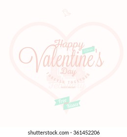 Valentine`s day set - labels, emblems and other decorative elements / Typographical Background
