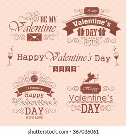 Valentines day set - labels, emblems and decorative elements