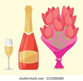 valentines day set three icons