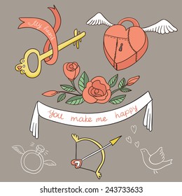 Valentine`s Day set. Vector elements.