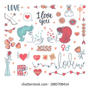Valentine's Day set. Vector illustration.