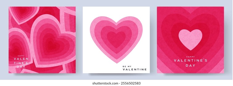 Valentine's day set. Vector illustrations for greeting cards, backgrounds, posters.	