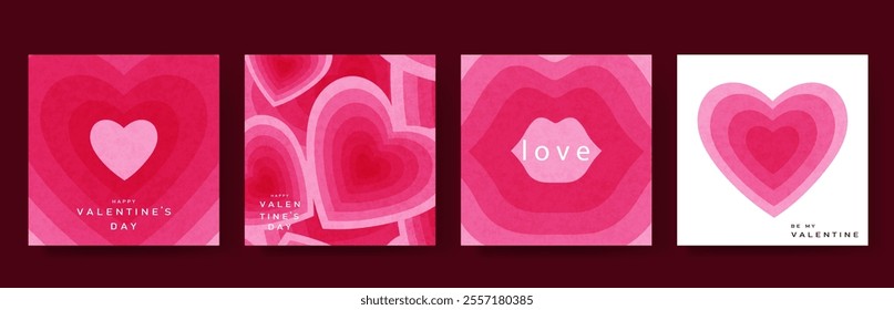 Valentine's day set. Vector illustrations for greeting cards, backgrounds, posters.	