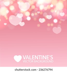 Valentine's Day. Shining heart bokeh background. Vector illustration
