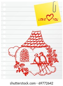 valentine's day sign - hand drawn illustrations