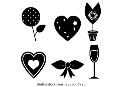 valentine's day silhouette element vector art illustrator