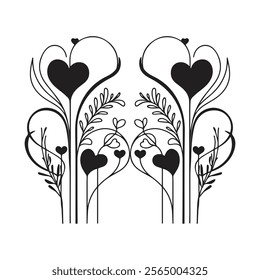 Valentine's Day Silhouette Love vector illustration