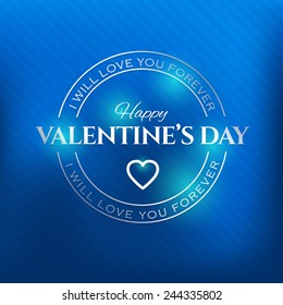 Valentine's Day Silver Badge Vector Design 