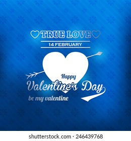 Valentine's Day Silver Badge Vector Design 