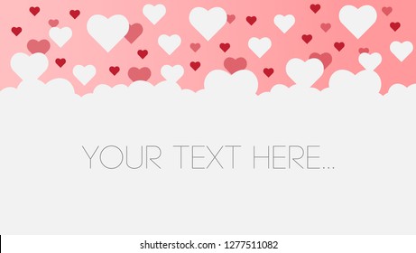 Valentine's Day Simple background design with lots of flying hearts. vector illustration.