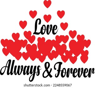 Valentine's day simple typography design vector.This is an editable file.
