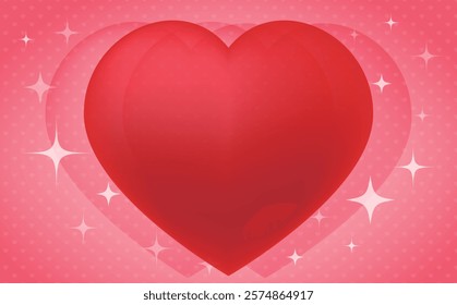 Valentine's Day simple vector gift frame background illustration with sparkling hearts_heart-shaped background material