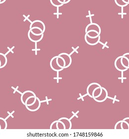Valentine's day simple vector Seamless pattern. Homosexuality emblem. Gay pride, female signs
