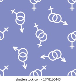 Valentine's day simple vector Seamless pattern. Homosexuality emblem. Gay pride, female and male signs