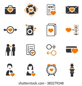 Valentines Day simply icons for web and user interfaces