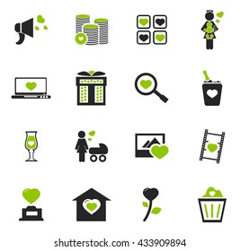 Valentines Day simply icons for web and user interfaces