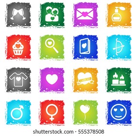 Valentines day simply symbols in grunge style for your design