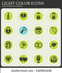 Valentines day simply symbols for web icons