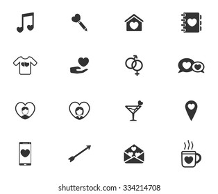 Valentines day simply symbols for web icons