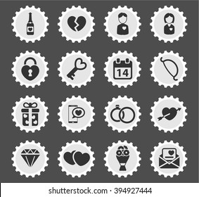 Valentines day simply symbols for web icons