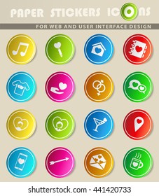 Valentines day simply symbols for web icons