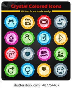 Valentines day simply symbols for web icons