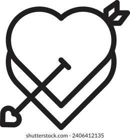 Valentines day single vector line icon