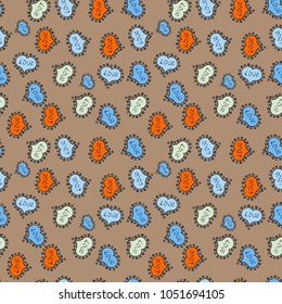 Valentine':s day. Sketch heart elements on beige, blue and black colors. Love repeated backdrop for girl, textile, clothes. Seamless love pattern. Wrapping paper. Vector illustration.