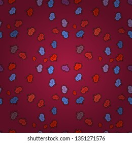 Valentine':s day. Sketch heart elements on red, black and blue colors. Flat background for design. Vector illustration. Hearts seamless pattern. Wrapping paper. Baby background with colorful hearts.