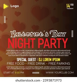 Valentine's day social media facebook post | valentine's day banner design | promotion love night valentine instagram post | couple post design | night party facebook template 14 february post design