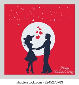 Valentines day social media post banner design template 