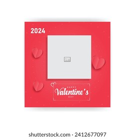 valentine's day social media poster design template