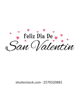 Valentines day in Spanish background with heart pattern and typography of happy valentines day text . Vector illustration. Feliz Dia de san valentin