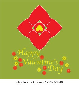 valentine's day special for card in green color background with heart shapes
