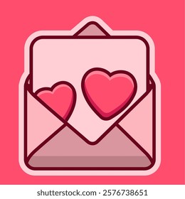 Valentine's Day Special Love Letter Icon Vector