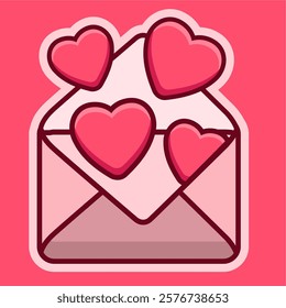 Valentine's Day Special Love Letter Icon Vector