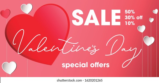 Valentine's day special offers sale 50% 30% 10%