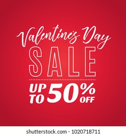 Valentine's Day Special Sale Up To 50% Off Vector Text Background shop, e-commerce, web, business, and posters