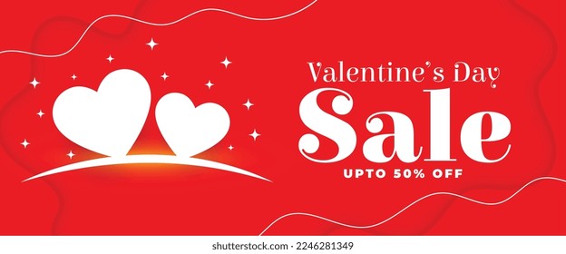 valentines day special sale and discount banner with cute hearts vector 
