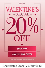 valentine's day special sale discount flyer design