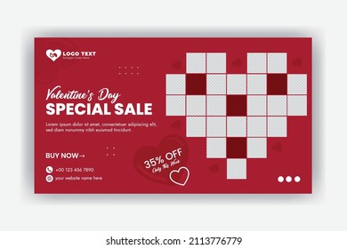 Valentine's day special sale webinar social media template