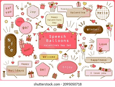 Valentine's Day Speech Balloon Set