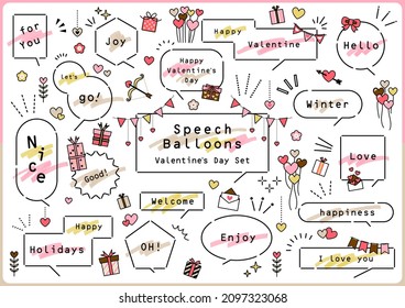 Valentine's Day Speech Balloon Set