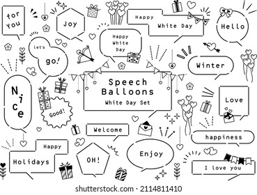 Valentine's Day Speech Balloon Set