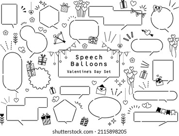 Valentine's Day Speech Balloon Set