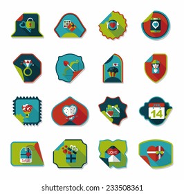 Valentine's Day speech bubble banner flat design background set, eps10