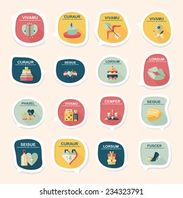 Valentine's Day speech bubble banner flat design background set, eps10