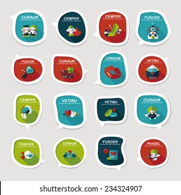 Valentines Day speech bubble banner flat design background set, eps10