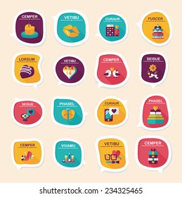 Valentines Day speech bubble banner flat design background set, eps10