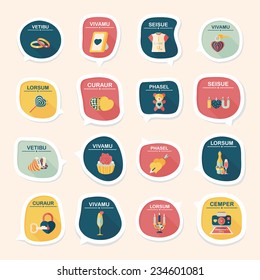 Valentines Day speech bubble banner flat design background set, eps10
